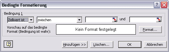 Bedingte Formatierung