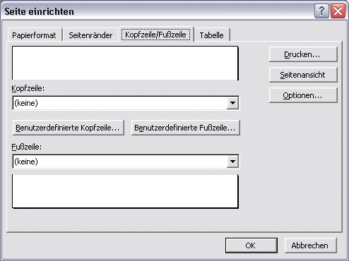 Kopfzeile/Fußzeile