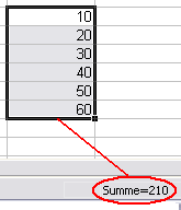 Schnelle Summenermittlung