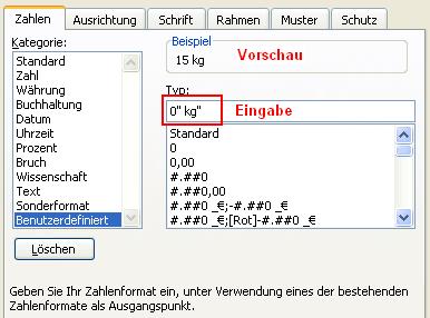 Benutzerdefinierte Zahlenformate